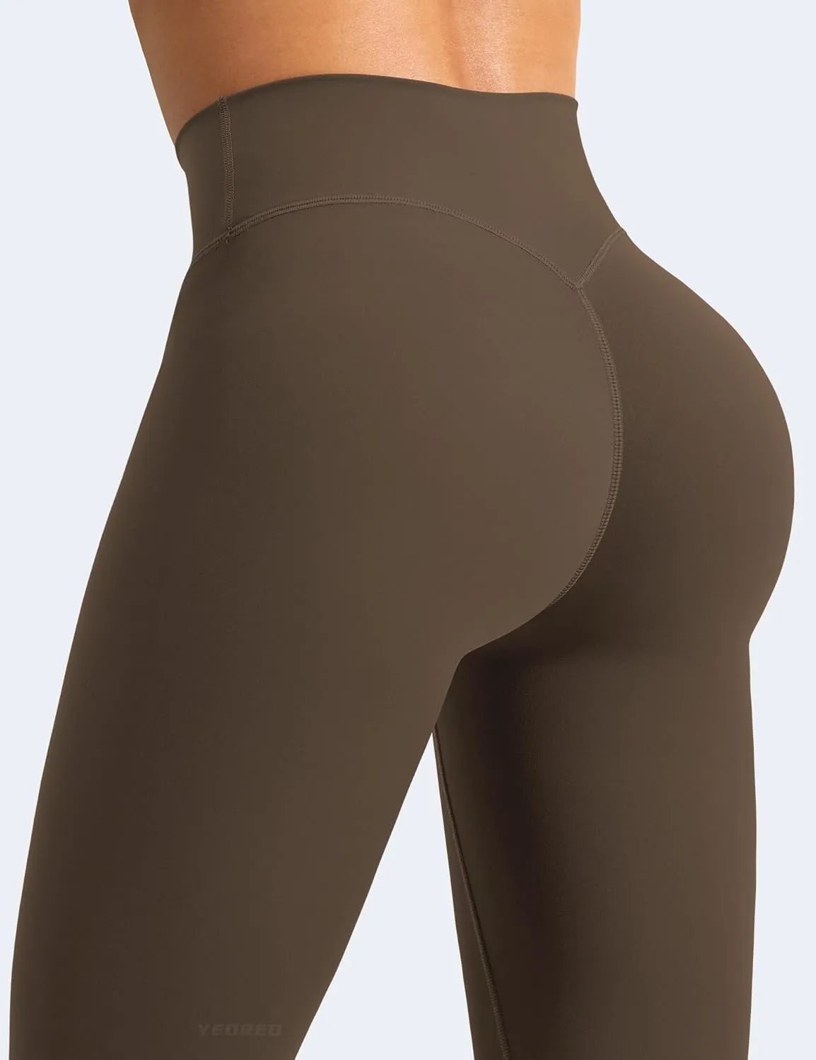 YEOREO Leggings for Women Hidden Scrunch High Waisted Yoga Pants V Cross Tummy Control Craze Compression Workout