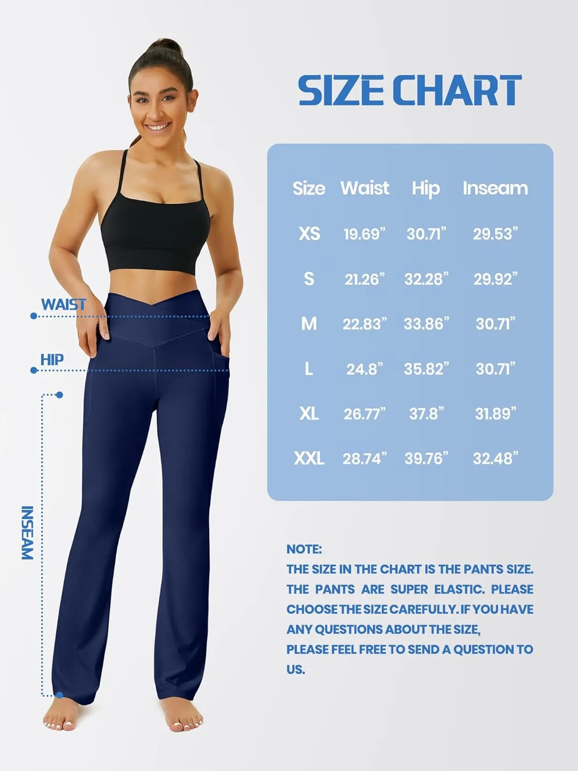 Yoga Pants Women, Flare Leggings for Women with Pockets Crossover High Waisted Bootcut Yoga Pants
