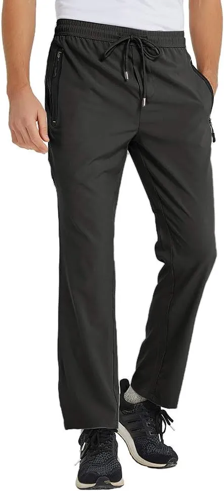 YSENTO Mens Track Pants Quick Dry Lightweight Joggers Athletic Hiking Pants Zipper Pockets