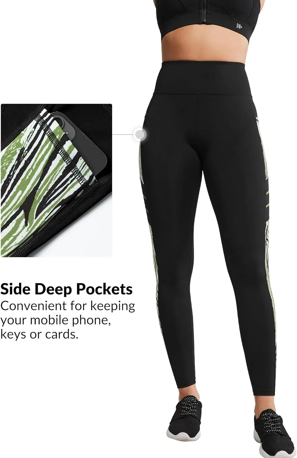 Yvette Printed Workout Leggings for Women High Waisted Yoga Pants with 2 Pockets Non See-Through Tummy Control