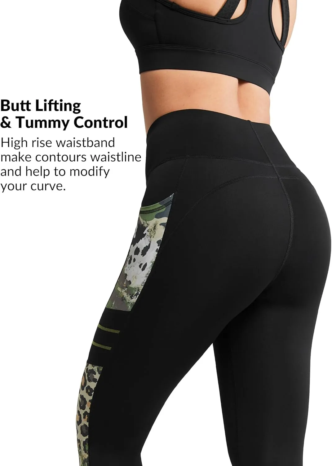 Yvette Printed Workout Leggings for Women High Waisted Yoga Pants with 2 Pockets Non See-Through Tummy Control