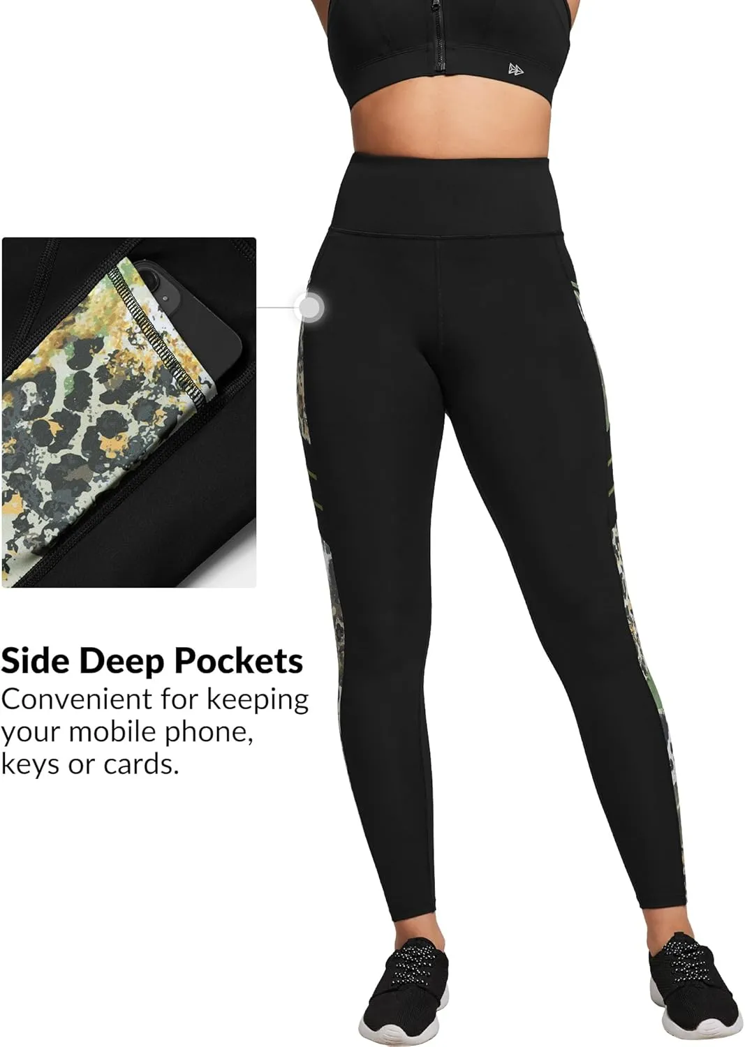 Yvette Printed Workout Leggings for Women High Waisted Yoga Pants with 2 Pockets Non See-Through Tummy Control