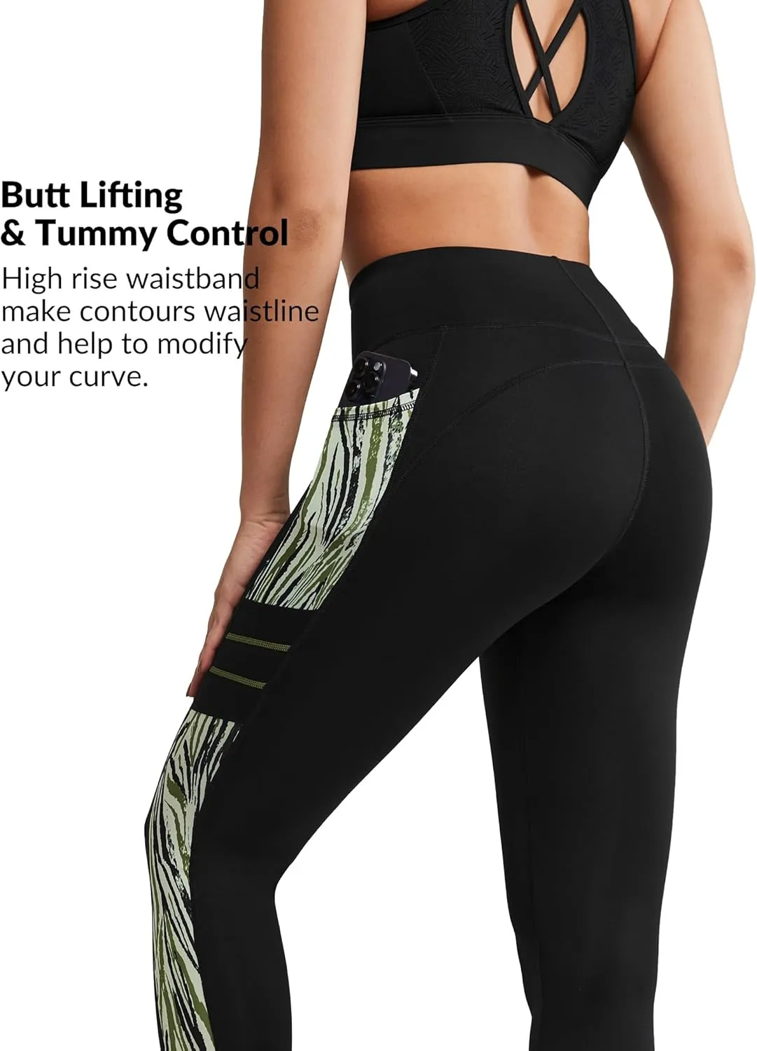 Yvette Printed Workout Leggings for Women High Waisted Yoga Pants with 2 Pockets Non See-Through Tummy Control