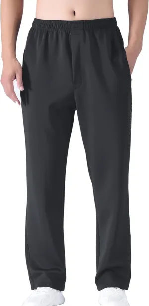 Zoulee New Men's Front Zipper Fly Open-Bottom Sweatpants Jogger Pants
