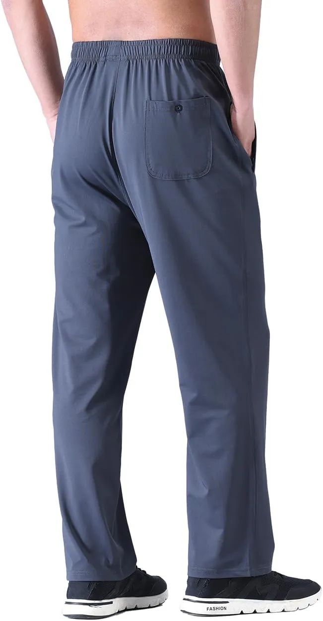 Zoulee New Men's Front Zipper Fly Open-Bottom Sweatpants Jogger Pants