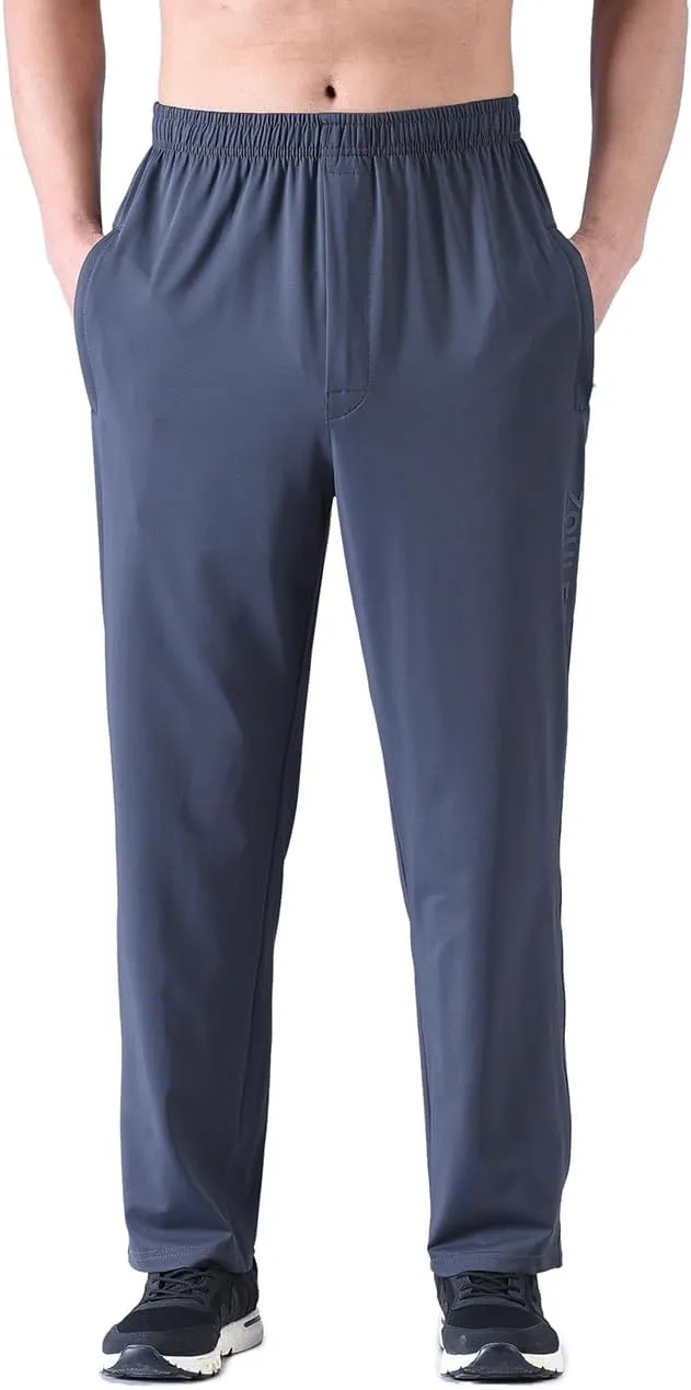 Zoulee New Men's Front Zipper Fly Open-Bottom Sweatpants Jogger Pants